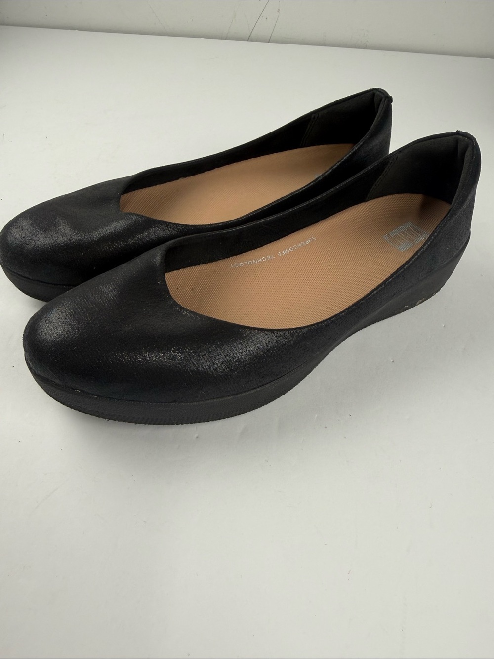 Fitflop Womens 8.5 Superballerina Ballet Flats Black Shimmer - Picture 4 of 7